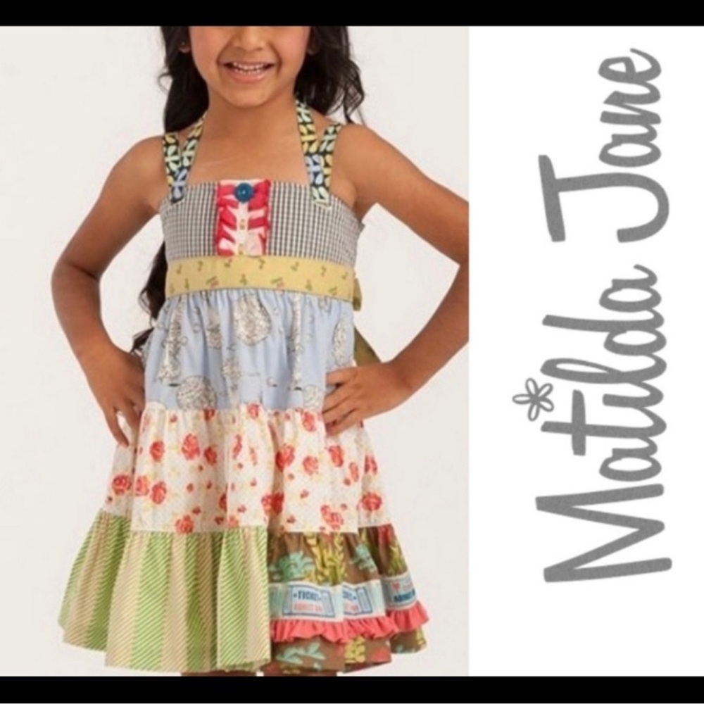 Matilda Jane Black and Yellow Tiered Sundress Sleeveless Casual